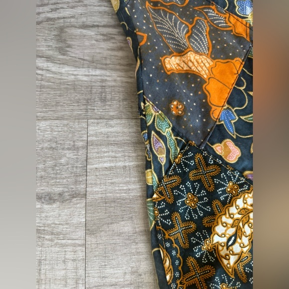 Boho Long Patchwork Sleeveless Dress - 100% Cotton - Made in Indonesia Size S - Picture 7 of 12